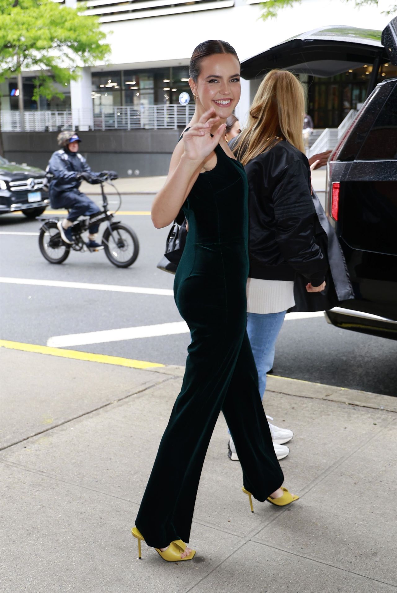 Bailee Madison in Velvet Jumpsuit in New York City6